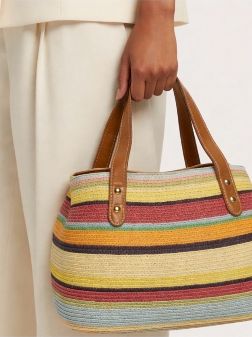Croft & Barrow Striped Multicolor Tote Bag